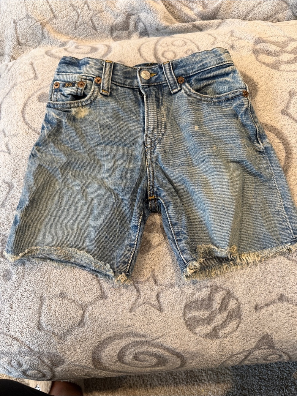 Polo by Ralph Lauren Blue Denim Shorts with Yellow Stitching